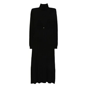 �G���U�x�X�t�����L ���f�B�[�X �����s�[�X �g�b�v�X Turtleneck ribbed dress Black