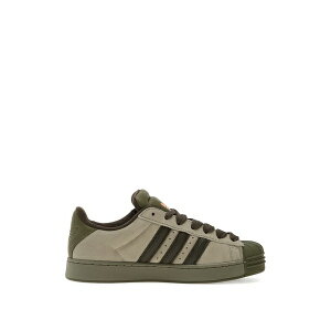 �A�f�B�_�X �����Y �X�j�[�J�[ �V���[�Y Superstar three-stripe sneakers Green