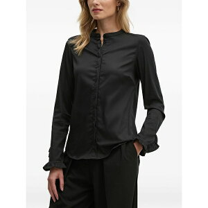 ���X ���b�V�� ���f�B�[�X �V���c �g�b�v�X Ruffled-trim shirt Black