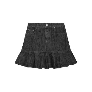 �K�j�[ ���f�B�[�X �X�J�[�g �{�g���X Rhinestone-embellished mini skirt Grey