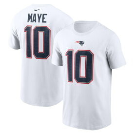 ナイキ メンズ Tシャツ トップス Drake Maye New England Patriots Nike 2024 NFL Draft Player Name & Number TShirt White