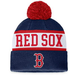 ファナティクス メンズ 帽子 アクセサリー Boston Red Sox Fanatics Secondary Cuffed Knit Hat with Pom Navy/White