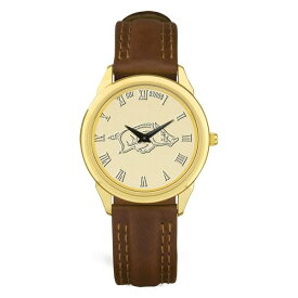 ジャーディン メンズ 腕時計 アクセサリー Arkansas Razorbacks Medallion Leather Wristwatch Gold/Brown