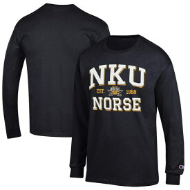 チャンピオン メンズ Tシャツ トップス Northern Kentucky University Norse Champion Jersey Est. Date Long Sleeve TShirt Black