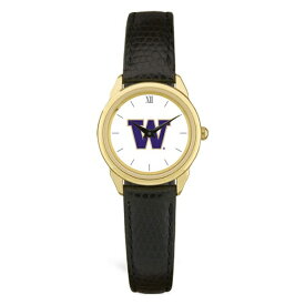 ジャーディン レディース 腕時計 アクセサリー Washington Huskies Women's Medallion Leather Watch Gold/Black