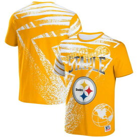 ステイプル メンズ Tシャツ トップス Pittsburgh Steelers NFL x Staple All Over Print TShirt Gold