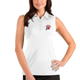 アンティグア レディース ポロシャツ トップス Utah Utes Antigua Women's Tribute Sleeveless Polo White