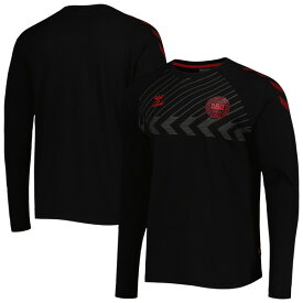 ヒュンメル メンズ Tシャツ トップス Denmark National Team Fan Raglan Long Sleeve TShirt Black