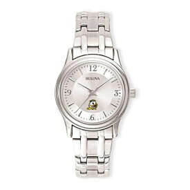 ブロバ レディース 腕時計 アクセサリー Oregon Ducks Women's Stainless Steel Quartz Watch Silver