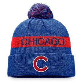 ファナティクス メンズ 帽子 アクセサリー Chicago Cubs Fanatics League Logo Cuffed Knit Hat with Pom Royal/Red