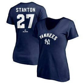 ファナティクス レディース Tシャツ トップス New York Yankees Fanatics Branded Women's Cooperstown Winning Streak Personalized Name & Number VNeck TShirt Stanton,Giancarlo-27