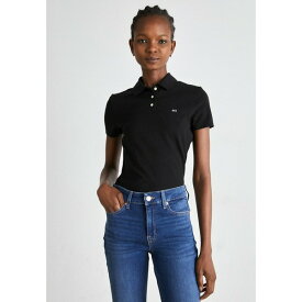 トミーヒルフィガー レディース Tシャツ トップス SLIM ESSENTIAL - Polo shirt - black