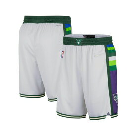 ナイキ レディース カジュアルパンツ ボトムス Men's White and Green Milwaukee Bucks 2021/22 City Edition Swingman Shorts White, Green