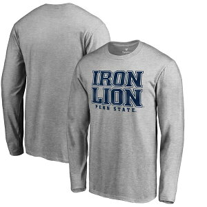 t@ieBNX Y TVc gbvX Penn State Nittany Lions Fanatics Branded Hometown Collection Iron Lion Long Sleeve TShirt Heathered Gray