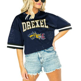 ゲームデイ レディース Tシャツ トップス Drexel Dragons Gameday Couture Women's Game Face Fashion Jersey Navy