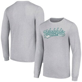 スターター メンズ Tシャツ トップス Philadelphia Eagles Starter Tailsweep Long Sleeve TShirt Heather Gray