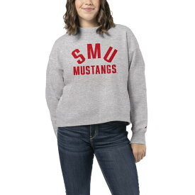 リーグカレッジエイトウェア レディース パーカー・スウェットシャツ アウター SMU Mustangs League Collegiate Wear Women's 1636 Boxy Sweatshirt Heather Gray