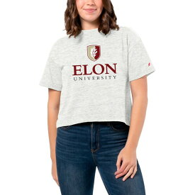 リーグカレッジエイトウェア レディース Tシャツ トップス Elon Phoenix League Collegiate Wear Women's Intramural Midi TriBlend TShirt White