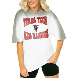 ゲームデイ レディース Tシャツ トップス Texas Tech Red Raiders Gameday Couture Women's Campus Glory Colorwave Oversized TShirt White/Gray