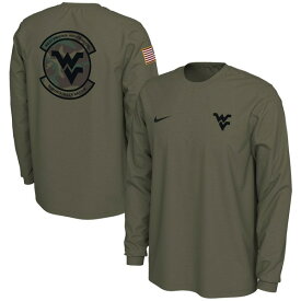 ナイキ メンズ Tシャツ トップス West Virginia Mountaineers Nike Military Pack Long Sleeve TShirt Olive