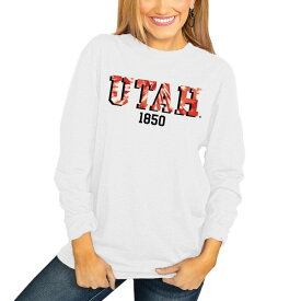 ゲームデイ レディース Tシャツ トップス Utah Utes Women's No Time to Tie Dye Long Sleeve TShirt White