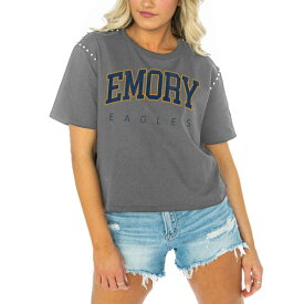 ゲームデイ レディース Tシャツ トップス Emory Eagles Gameday Couture Women's After Party Cropped TShirt Gray