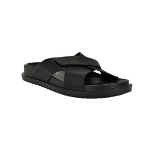 QX Y Xb|E[t@[ V[Y Men's Vaton Strap Detail Slip On Sandals Black