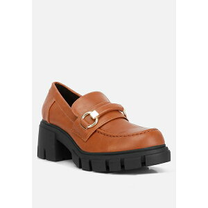 ラグ アンド コー レディース スリッポン・ローファー シューズ Evangeline Womens chunky platform loafers Beige/khaki