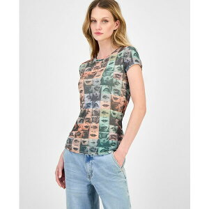 QX fB[X Jbg\[ gbvX Women's Embellished Lips T-Shirt Pure Choco Multi