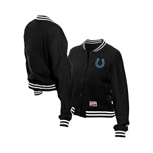 j[G fB[X WPbgu] AE^[ Women's Black Indianapolis Colts Throwback Fleece Full-Snap Jacket Black