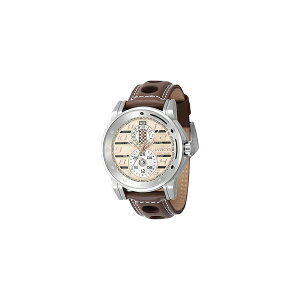 CrN^ Y rv ANZT[ Men's 47538 Invicta Racing Quartz Multifunction Silver, Brown, Grey, Rose Gold, Ivory Dial Watch Brown