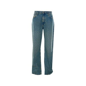 �f�C���[�E�y�[�p�[ �����Y �f�j���p���c �{�g���X Amba monogram-pattern jeans Blue