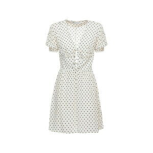 �}�� �f �}���K���^�X ���f�B�[�X �����s�[�X �g�b�v�X Polka-dot tie-front dress White