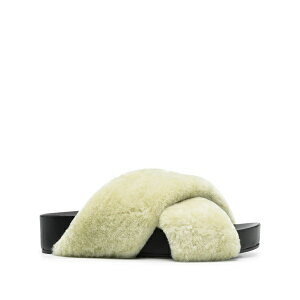 �W���E�T���_�[ ���f�B�[�X �T���_�� �V���[�Y Shearling cross-over sandals Green