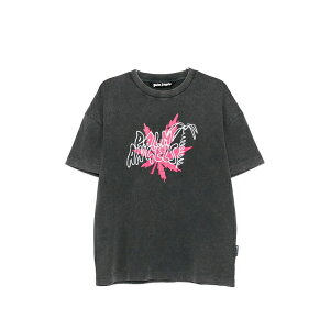 �p�[���E�G���W�F���X �����Y T�V���c �g�b�v�X Logo-print faded-effect t-shirt Grey