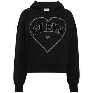 �t�B���b�v�v���C�� ���f�B�[�X �p�[�J�[�E�X�E�F�b�g�V���c �A�E�^�[ Heart-motif rhinestone-embellished hoodie Black