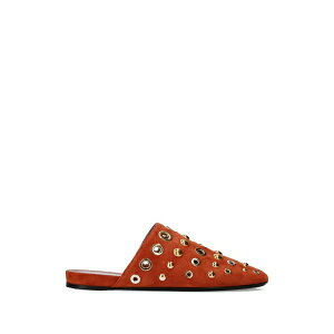 �v���~�A�[�^ ���f�B�[�X �T���_�� �V���[�Y Eyelet stud flat mules Orange