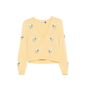 ���L�\�[ ���f�B�[�X �J�[�f�B�K�� �A�E�^�[ Merinda flower-embroidered cardigan Yellow
