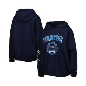 g~[ qtBK[ fB[X p[J[EXEFbgVc AE^[ Women's Navy Tennessee Titans Becca Drop Shoulder Pullover Hoodie Navy