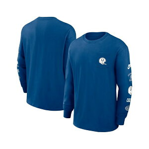 iCL Y Vc gbvX Men's Blue Indianapolis Colts Rewind Heavy Max 90 Pocket Long Sleeve T-Shirt Blue