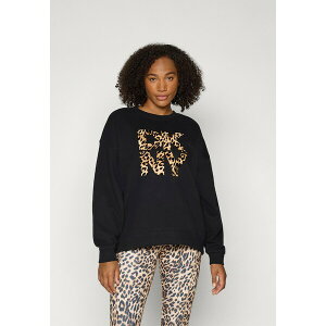 _i L j[[N fB[X tBbglX X|[c NEW YORK STACKED ANIMAL PRINT LOGO CREW NECK PULLOVER - Sweatshirt - black/whiskey