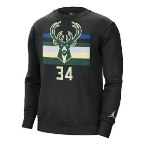 Air Jordan W[_ Y Xj[J[ yAir Jordan NBA Milwaukee Bucks Sports Fleece Round Neck Black DC0814-010z TCY US_M_L