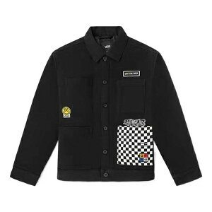 Vans oY Y Xj[J[ yMen's Vans Grid Alphabet Printing Jacket Black VN0A5H8HBLKz TCY US_M_L