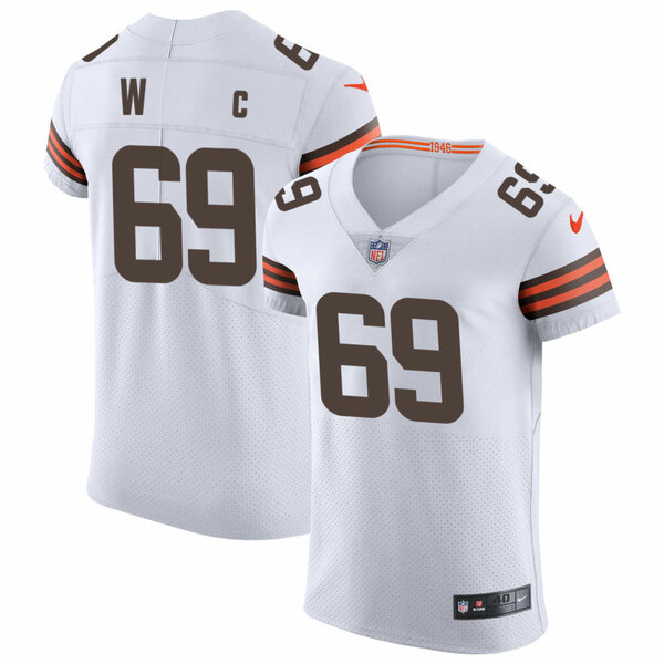偉大な ナイキ メンズ ユニフォーム トップス Cleveland Browns Nike Custom Game Jersey White 