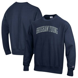 チャンピオン メンズ パーカー・スウェットシャツ アウター BYU Cougars Champion Reverse Weave Fleece Crewneck Sweatshirt Navy