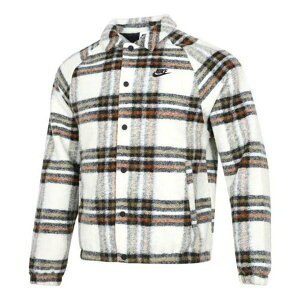 Nike iCL Y Xj[J[ yNike Plaid Casual lapel Shirt Jacket light mahogany brown DR6862-104z TCY US_M_XL