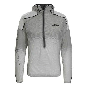 adidas AfB_X Y Xj[J[ yadidas Half Zipper Outdoor Sports hooded Windproof Jacket light grey H11748z TCY US_M_M