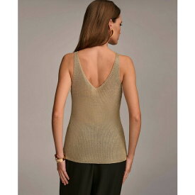 ダナキャラン レディース ニット&セーター アウター Women's Metallic-Knit Tank Top Pale Gold