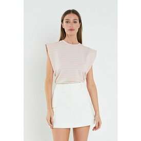 イングリッシュファクトリー レディース カットソー トップス Women's Stripe Sleeveless T-shirt Pink/mint