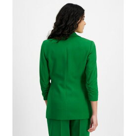 バースリー レディース ジャケット＆ブルゾン アウター Women's Faux Double-Breasted Ruched-Sleeve Blazer, Created for Macy's Green Chili